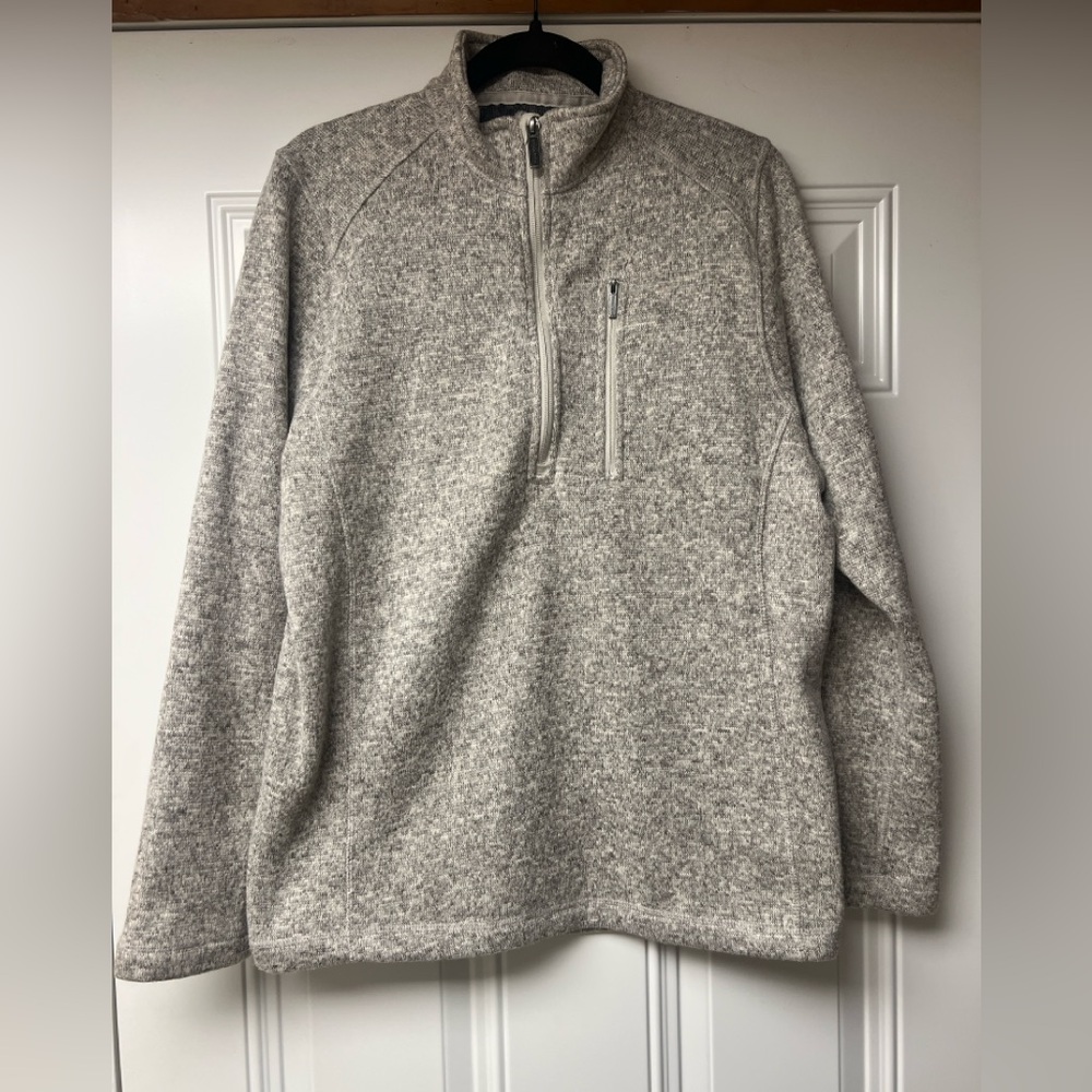 Woolrich Mens Quarter Zip Sweater Medium Gray Long Sleeve Pullover Casual Knit